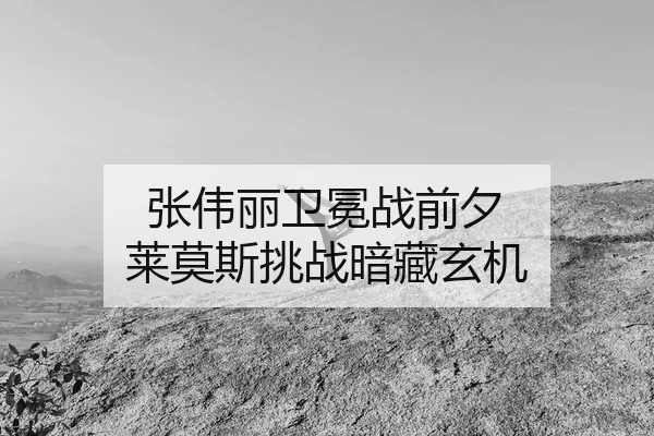 张伟丽卫冕战前夕 莱莫斯挑战暗藏玄机
